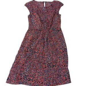 J.CREW Silk Dress Size‎ 4 Pretty Colors Midi or Knee Length Pockets Gathered